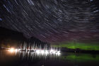 Aurora and star trails at Bellanoch